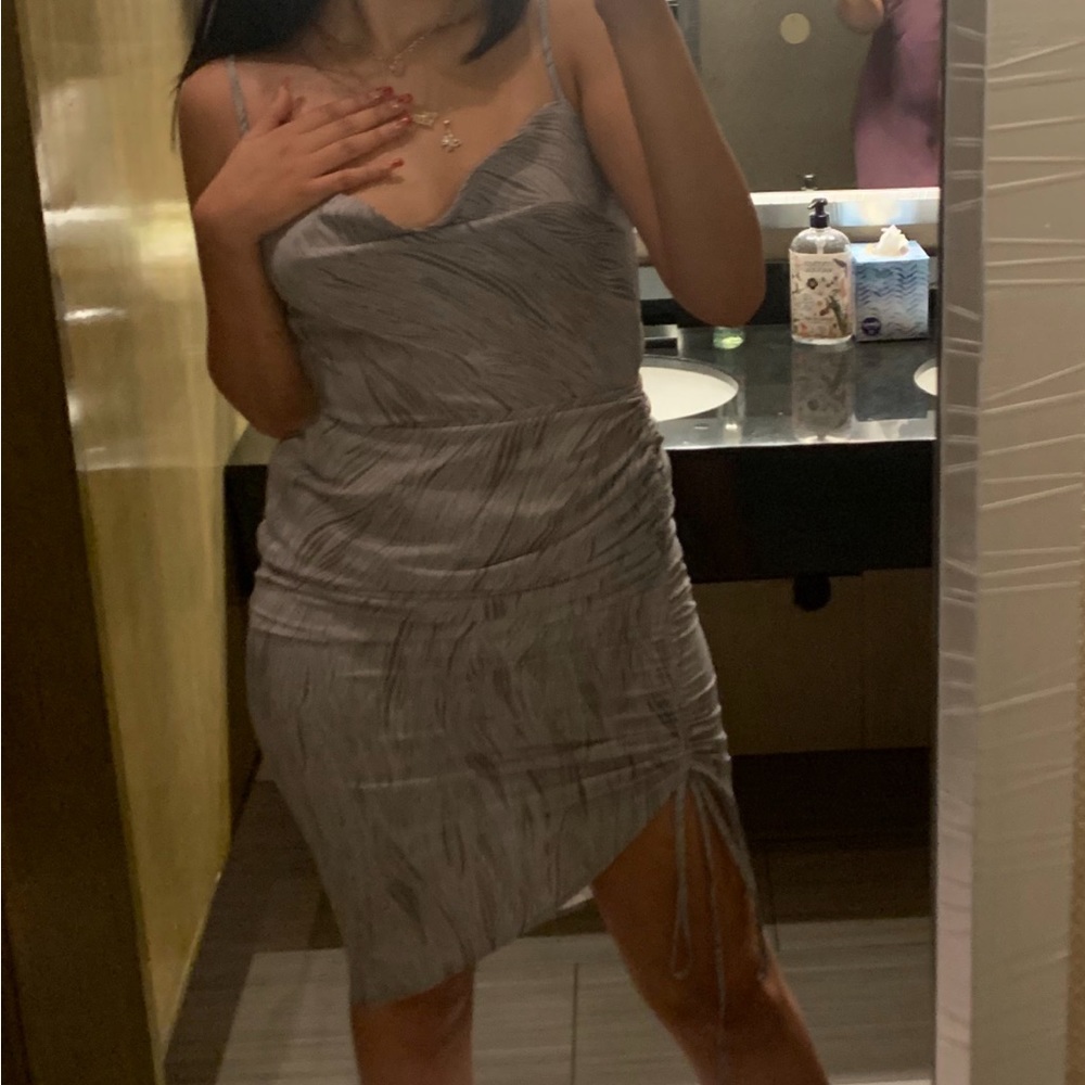 Grey stripped dress